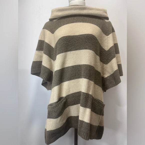 Block Poncho Style Cowl Neck Sweater Size XL - Picture 1 of 10